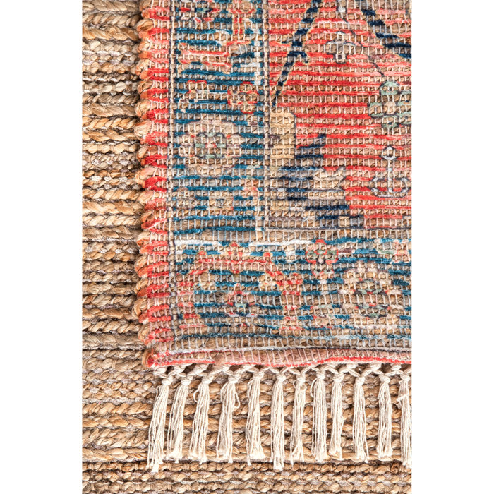 World Menagerie Abou Oriental Flatweave Coral/Blue Area Rug & Reviews